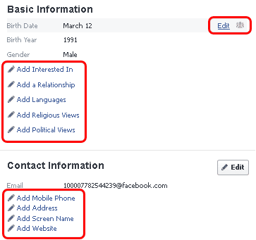 Basic and contact informations 1