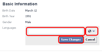 Facebook Languages sertup