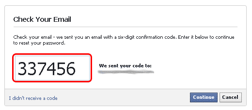 Facebook lost password 5