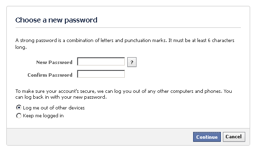 Facebook lost password 6