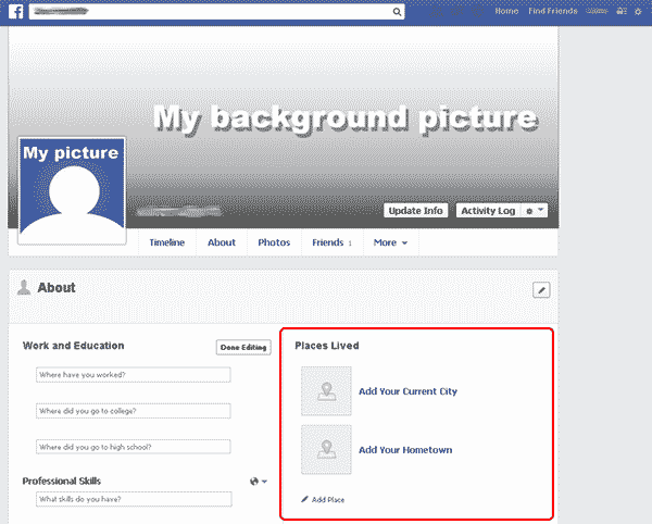Facebook places lived 1