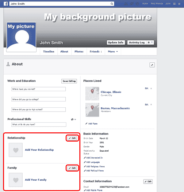 Facebook relationship family 1