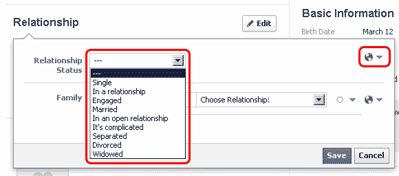 Facebook relationship family 2