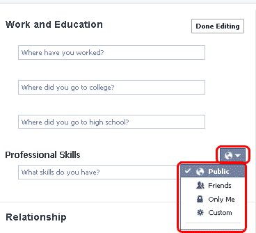 Facebook work education 3